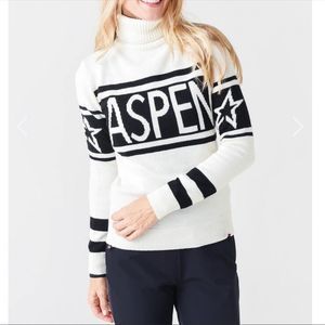 Perfect Moment Ski Merino Wool Sweater Mock Neck Base Layer White Black Small